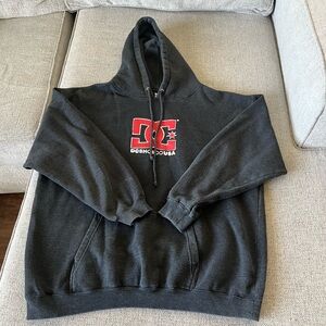 DC Black Crewneck Hoodie with Red Logo
